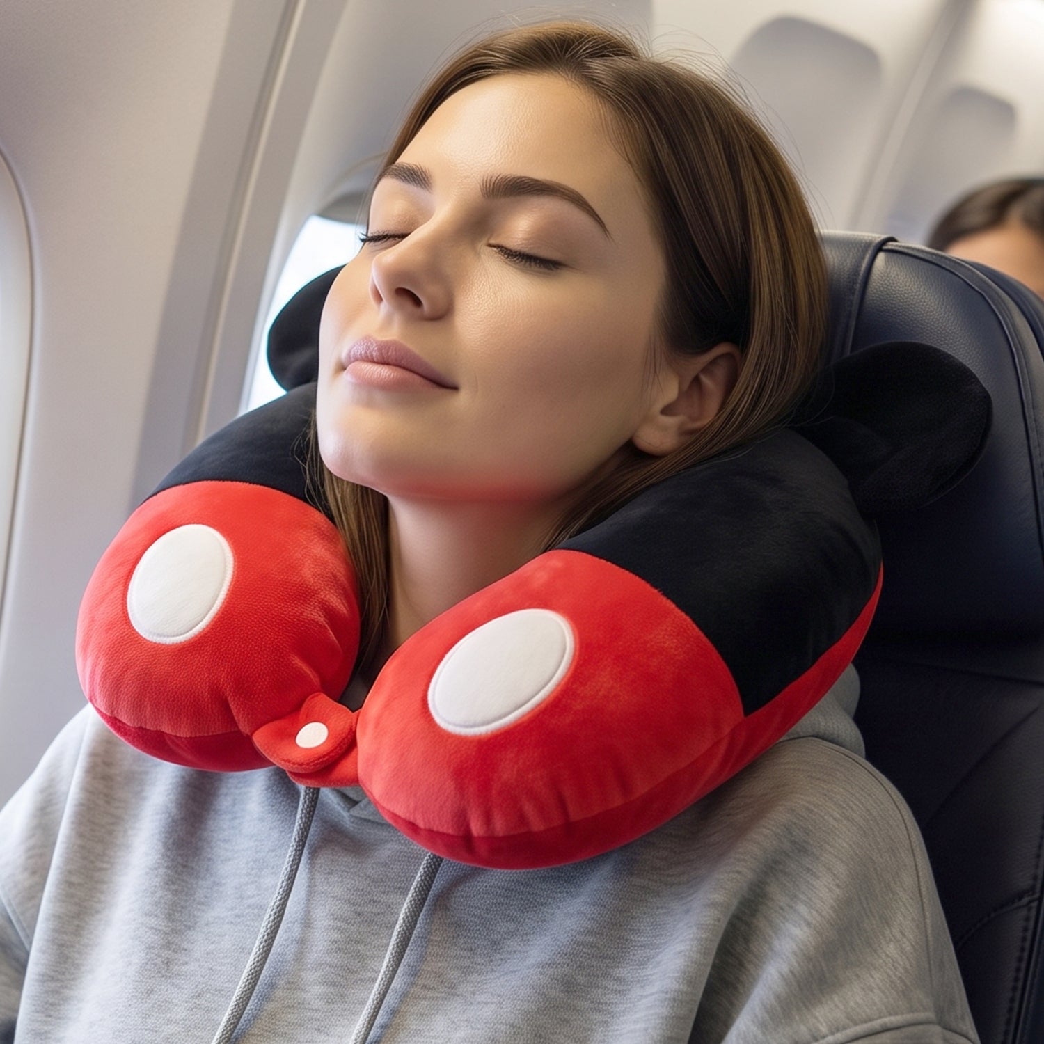 U-shaped Travel Neck Pillow Cute Character Soft Plush Pillow With Ears (1 Pc)