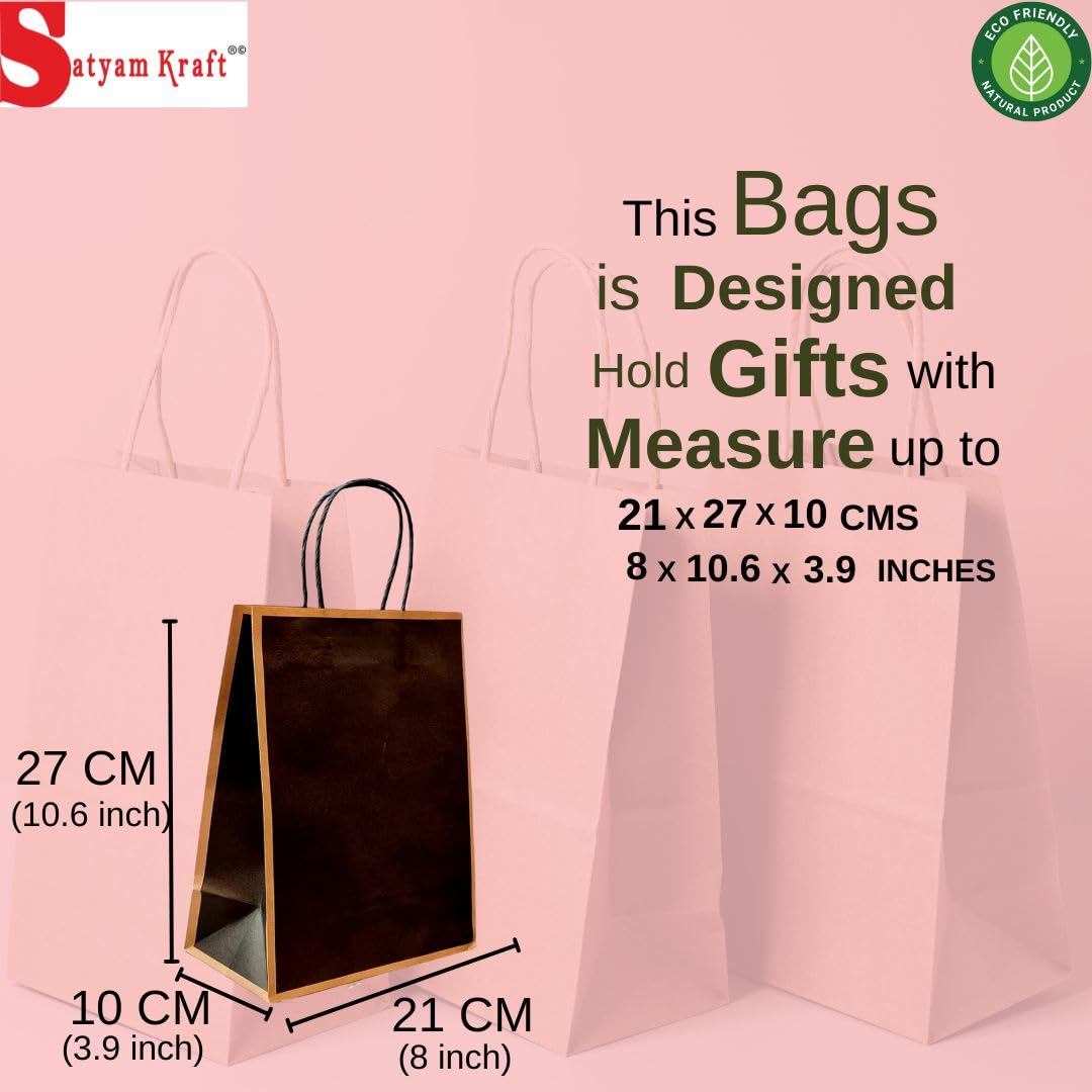 Medium Size (27 X21 X11 cm) Paper Bags With Handle Gift Paper bag, Carry Bags, gift For Valentine Gifting, marriage Return Gifts, Birthday, Wedding, Party, Season's Greetings - Image 9