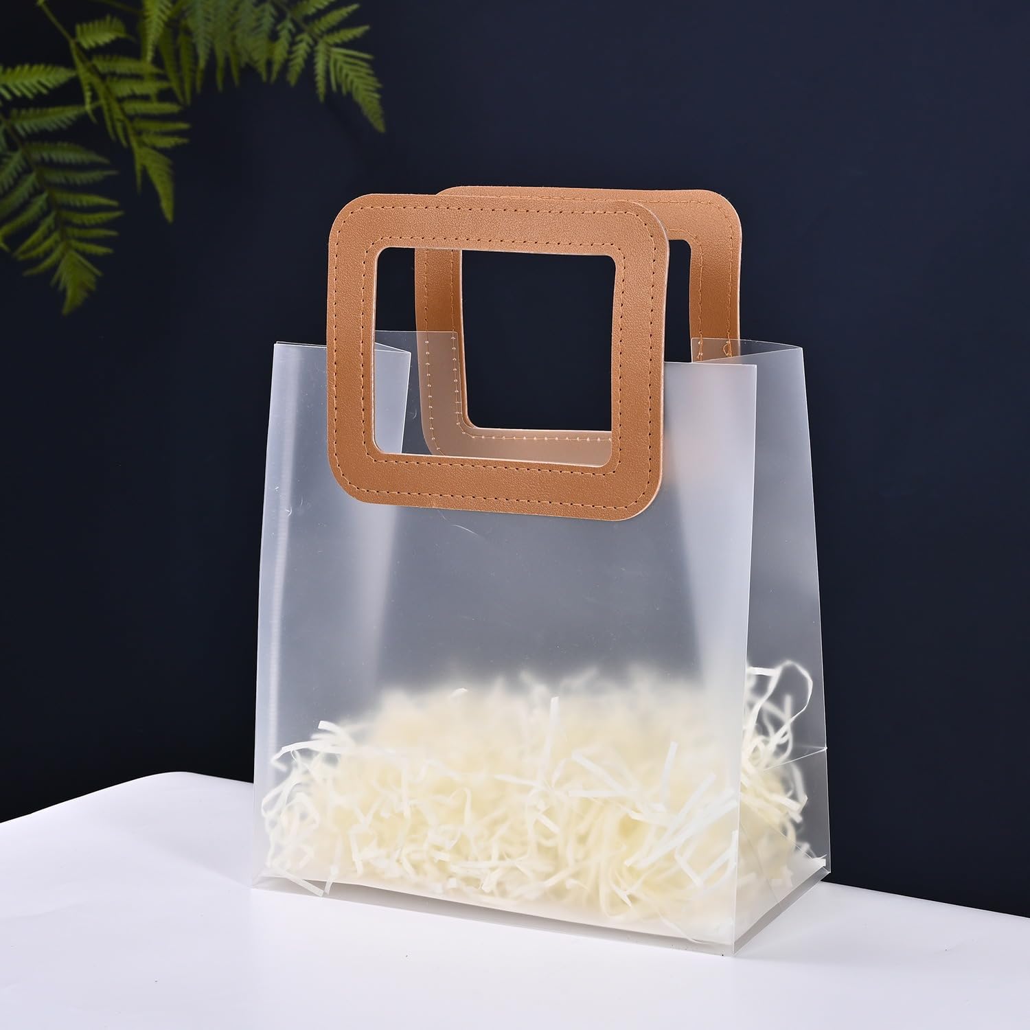 Transparent Gift Bag with Leather Handle | Premium Hamper & Return Gift Bag | 3 Sizes Available - Image 17