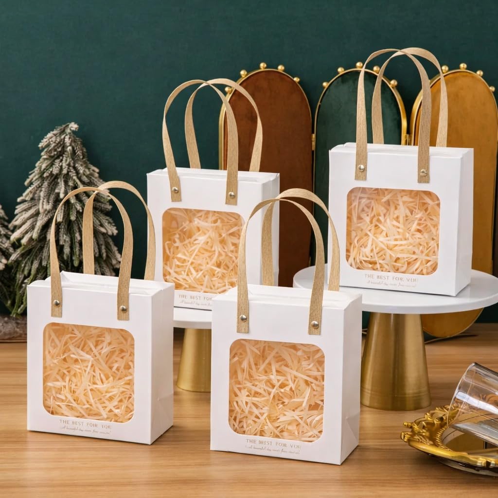 Luxury Transparent Window Gift Bag | Portable Paper Gift Bag for Birthday, Wedding, Return Gifts & Hampers | Premium Handle Bag (Medium) - Image 4