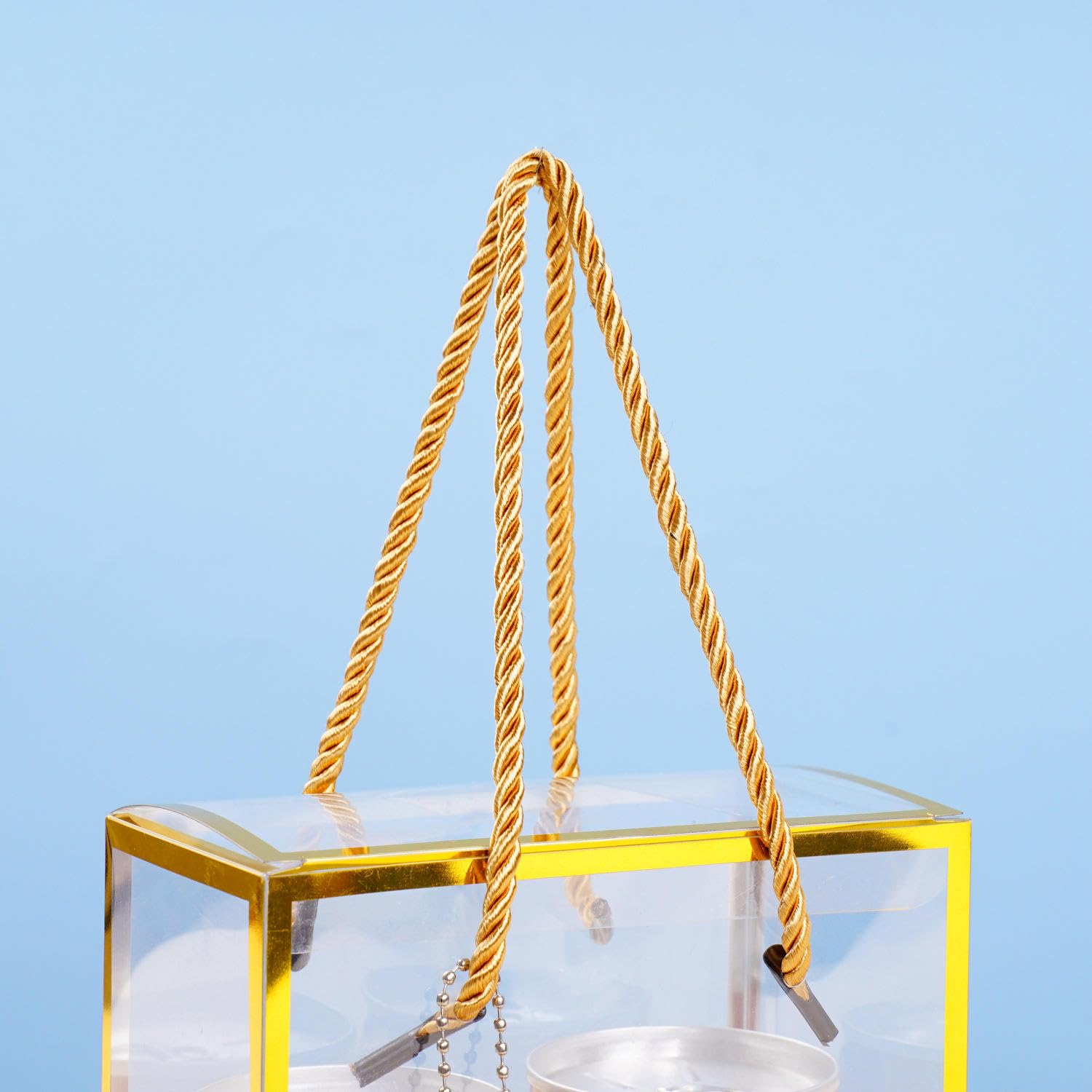 Clear Transparent Gift Box with Frame and Rope Handle for Hampers, Wedding Gifts, Return Gifts, Chocolates, Dry Fruits, Cosmetics, Baby Shower, Festive Gifting & Premium Gift Packaging (20 cm x 21 cm x 9 cm) - Image 6