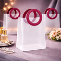 Translucent Bags Goodie Bags With Handle Gift bag, hamper bag, Carry Bags, shopping gift bag for Gifting, Presents, Packing, Return Gifts, Birthday, Events (Small)(16 X 6 X 18.5 CM) maroon - Image 4