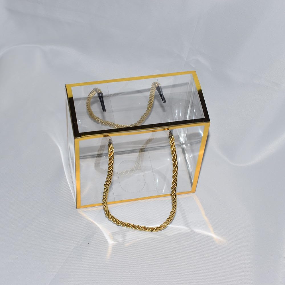 Clear Transparent Gift Box with Frame and Rope Handle for Hampers, Wedding Gifts, Return Gifts, Chocolates, Dry Fruits, Cosmetics, Baby Shower, Festive Gifting & Premium Gift Packaging (20 cm x 21 cm x 9 cm) - Image 8