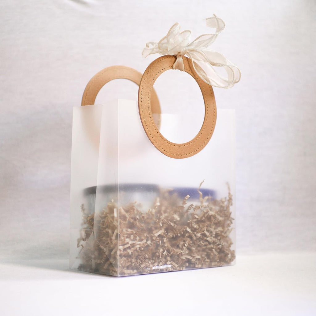 Small Size( 18.5 x 8 x 16 cm) Translucent  Bags with Round Handle Gift Paper Bag, Carry Bags, Gift Bag, Gift for Birthday, Valentine, Marriage, Festivals, Season's Greetings and Events (Small) Brown - Image 6