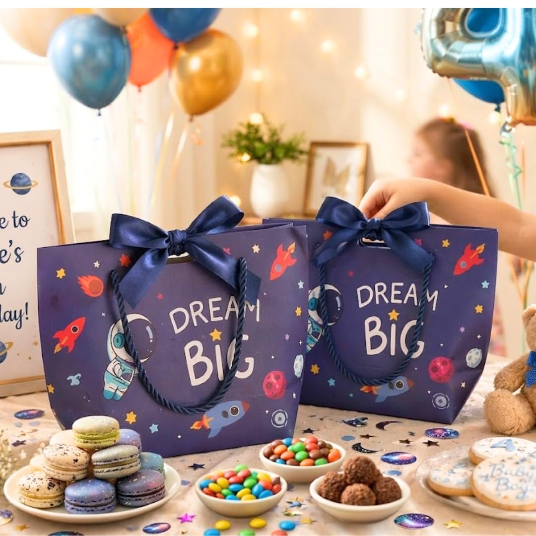 Blue Colour Kids Gift Bags (Small & Large Sizes) | Premium Paper Gift Bags for Birthday, Party Favors, Return Gifts & Gifting - Image 4