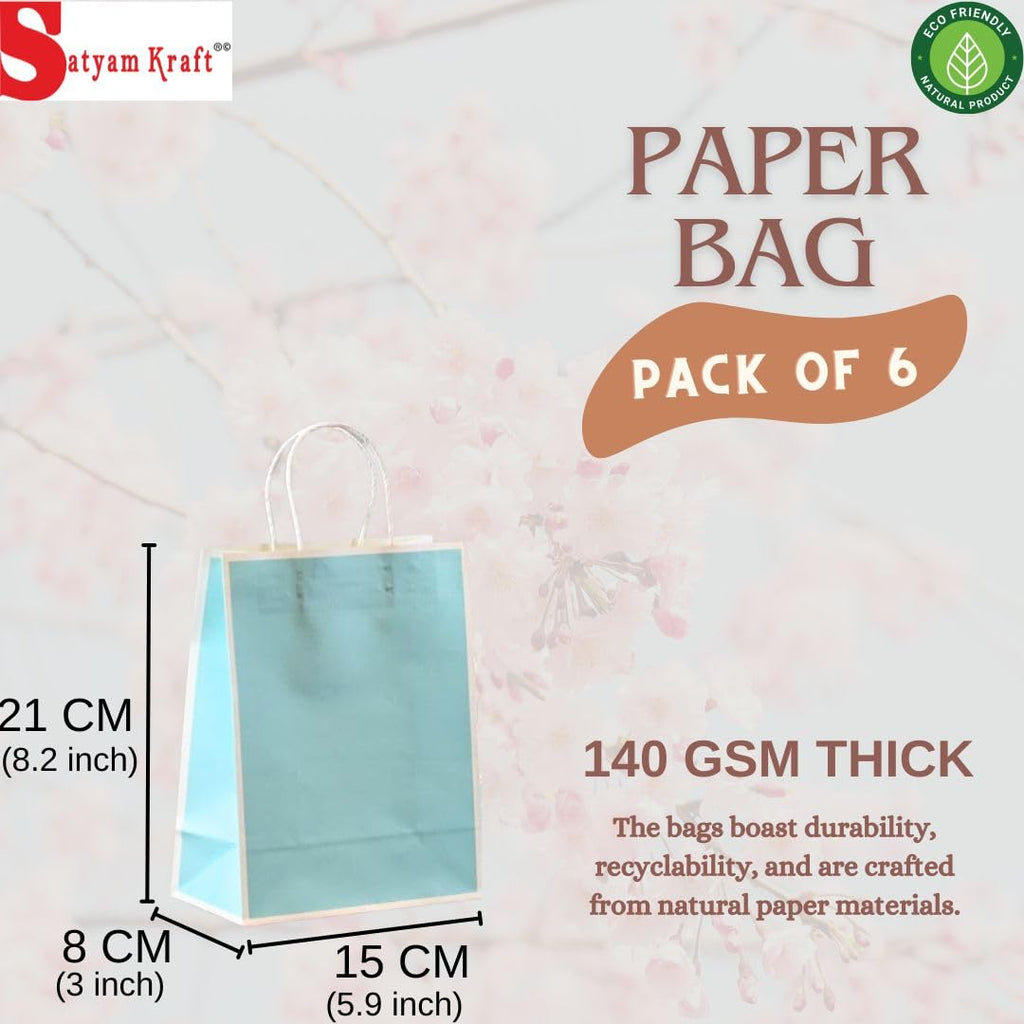Small Size  (21 X15 X8 cm) Paper Bags With Handle Gift Paper bag, Carry Bags, gift For Valentine Gifting, marriage Return Gifts, Birthday, Wedding, Party, Season's Greetings - Image 10