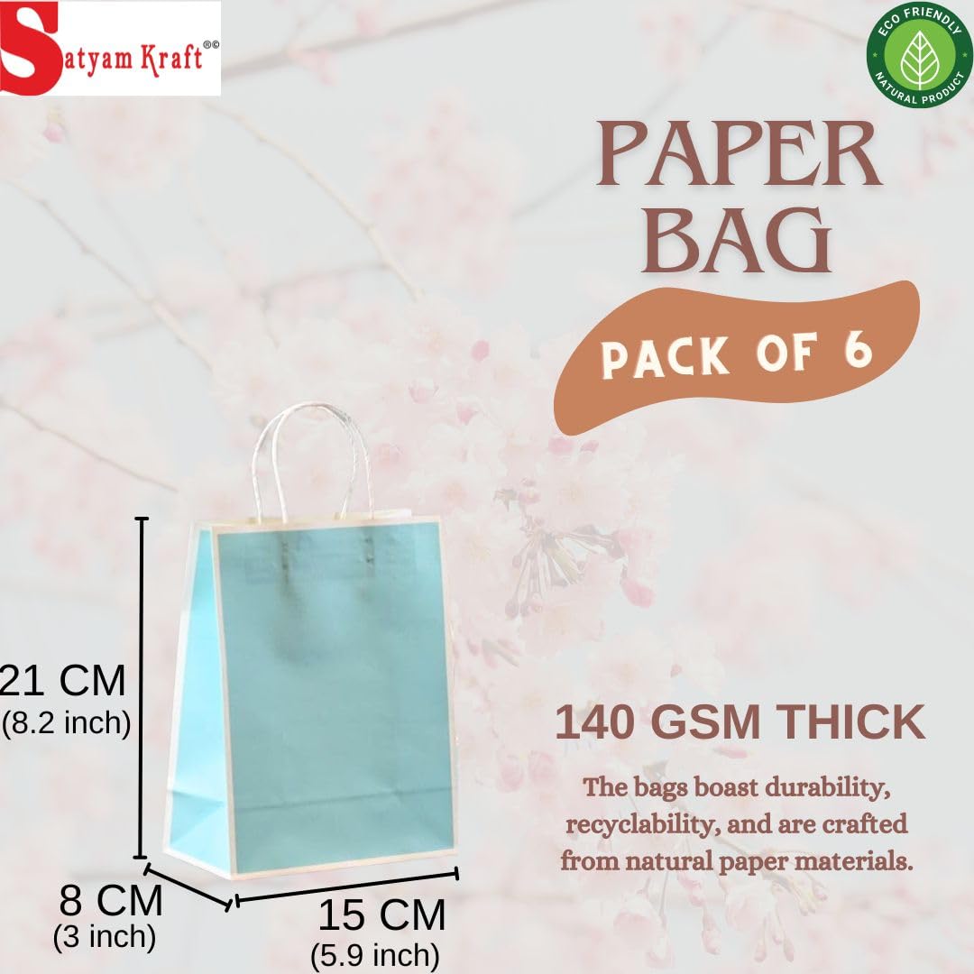 Small Size  (21 X15 X8 cm) Paper Bags With Handle Gift Paper bag, Carry Bags, gift For Valentine Gifting, marriage Return Gifts, Birthday, Wedding, Party, Season's Greetings - Image 10