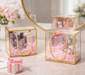 Medium Square Trasparent Golden border Bag Goodie Bags Gift bag, gift For new year Gifting, marriage Return Gifts, Birthday, Wedding, Party, Season's Greeting (Golden) (20 x 9 x 20)cm - Image 5