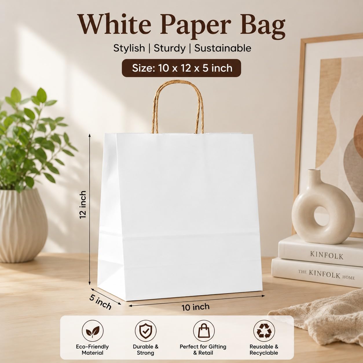 Premium Paper Gift Bag with Handle | Return Gift, Shopping & Packaging Bag | Available in Red, White, Black, Green & Brown - Image 36