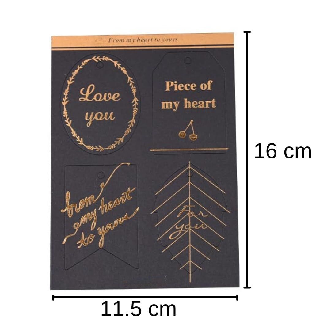 Diffrent Shape tag Gift tags for Wedding,Anniversary,Party favor,Birthday and Gifting | Perfect for Handmade Gifts, Cake , Thank you Notes | Made From Paper and Eco- Friendly (Pack of 10,Black) - Image 2