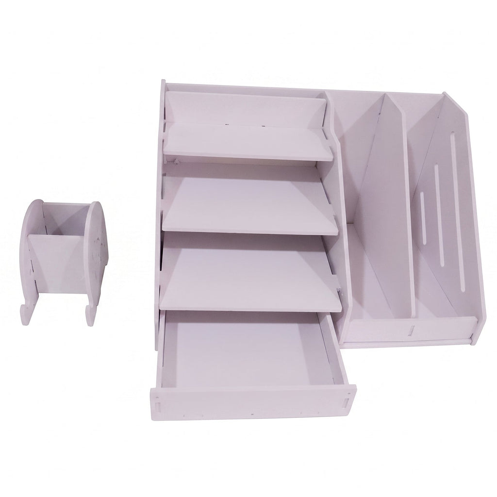 Multifunctional Desk Organizer Storage Cabinet With Drawer File Rack (1 Set)