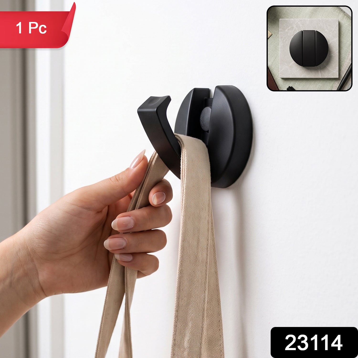 Foldable Wall Mount Hook With Screws Heavy Duty For Clothes Bags (1 Pc)