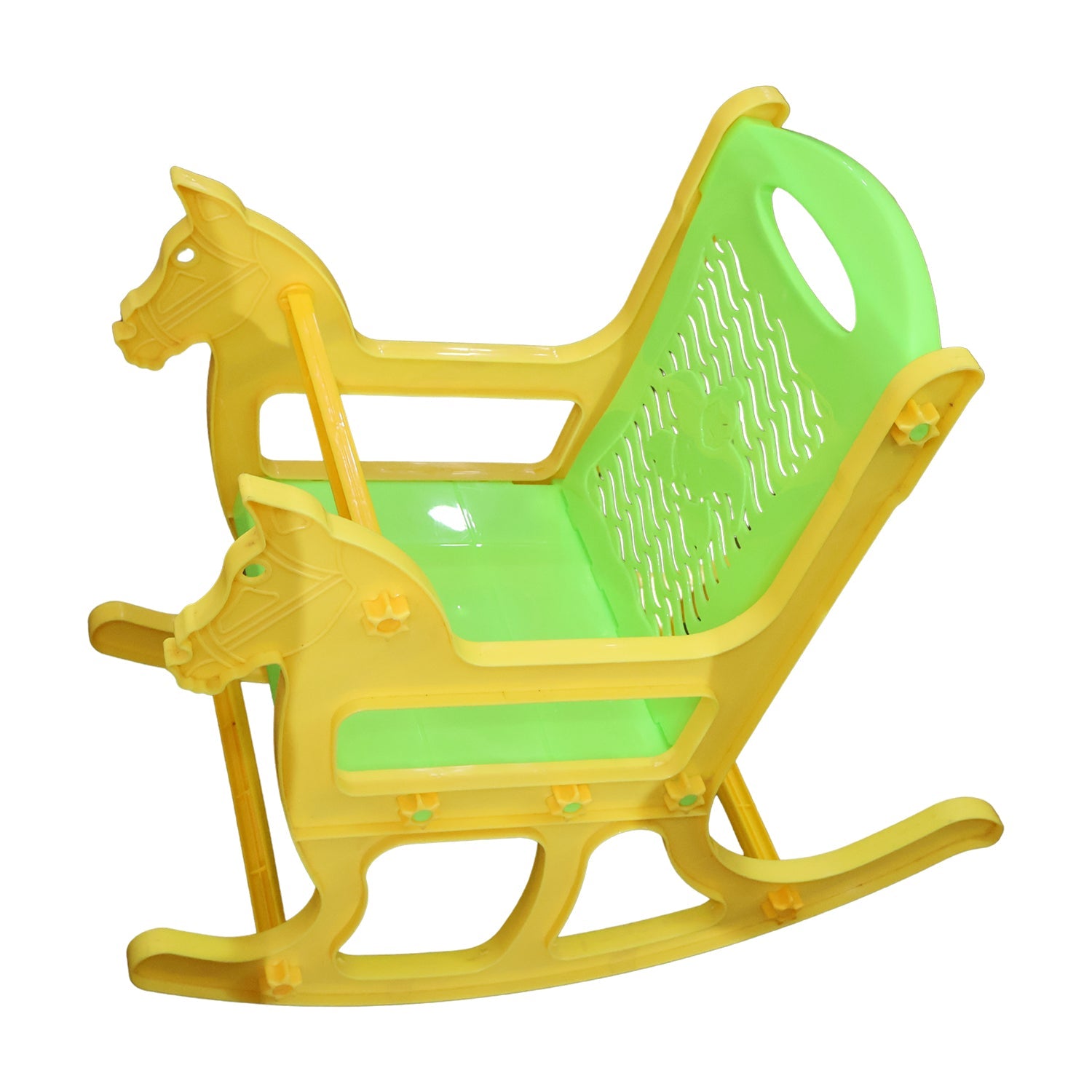 Kids Plastic Horse Rocking Chair Baby Rocker Seat With Backrest (1 Pc)