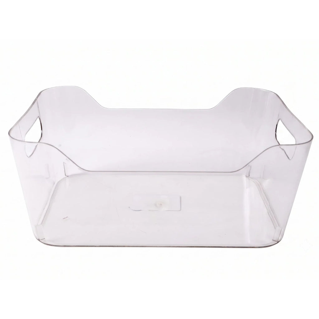 Transparent Plastic Storage Box Organizer With Handle For Fridge Pantry (1 Pc)