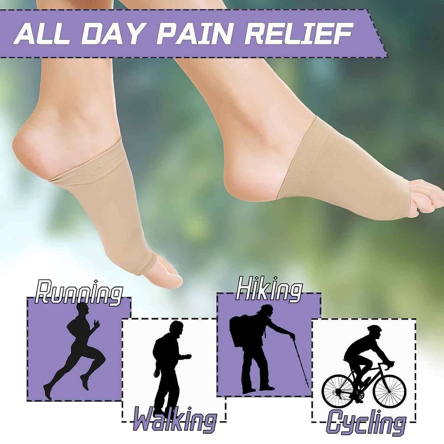 13022 Foot Arch Support For Men  Women  Medial Arch Support For Flat Feet Correction Sleeve With Cushion  Plantar Fasciitis Leg Foot Pain Relief Product  Foot Care For Orthopedic Shoes Slippers (1 Pair)