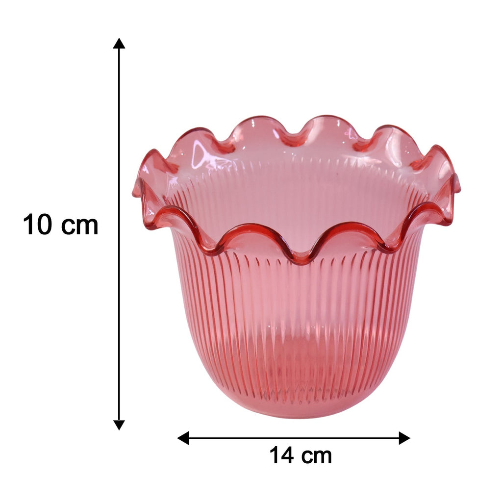 Decorative Ruffled Flower Pot Planter Vase For Home Table And Plant Decor (1 Pc)