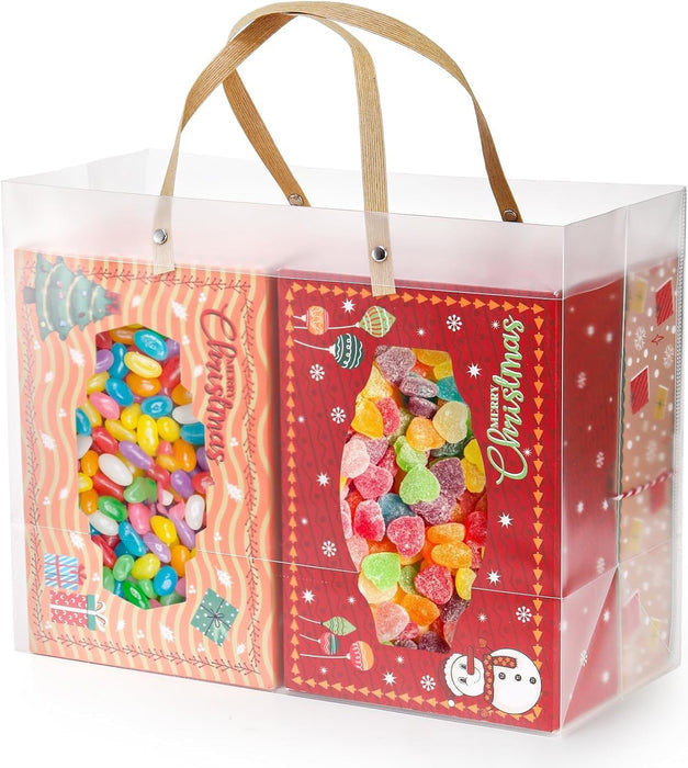 pack of 48pcs Big size (33 X 11 X 25 CM)Translucent Bags Goodie Bags With Handle Gift bag, hamper bag, Carry Bags, shopping gift bag, gift for Gifting, Presents, Return Gifts, Birthday, Party, Festivals (Big)