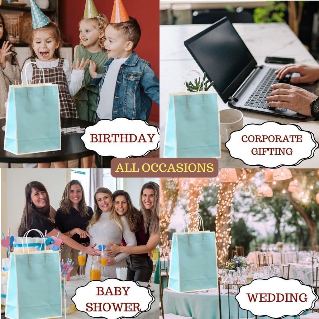 Small Size  (21 X15 X8 cm) Paper Bags With Handle Gift Paper bag, Carry Bags, gift For Valentine Gifting, marriage Return Gifts, Birthday, Wedding, Party, Season's Greetings - Image 13