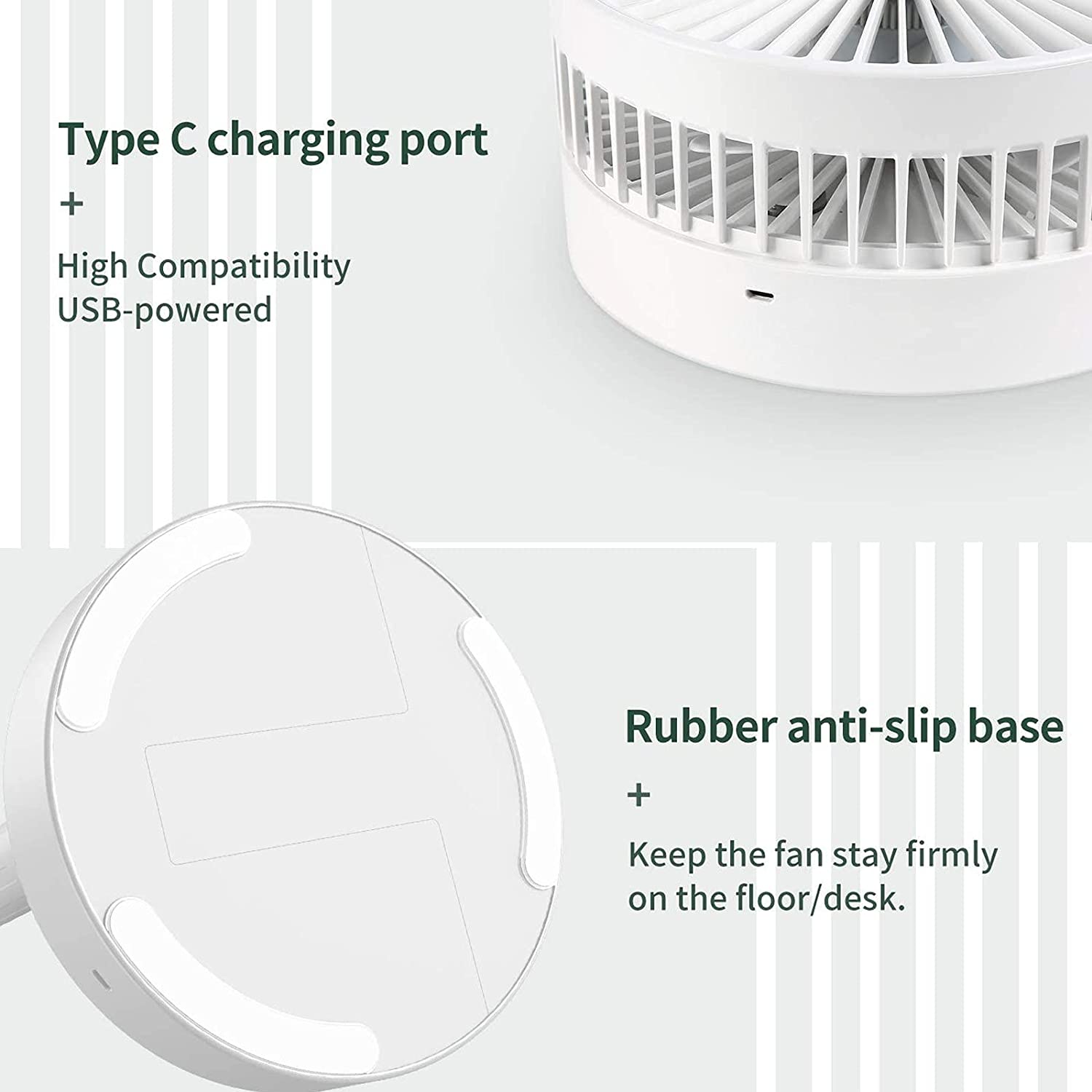 7206 Telescopic Electric Desktop Fan Height Adjustable Foldable  Portable For Travelcarry  Silent Table Top Personal Fan For Bedside Office Table (Battery Not Include)