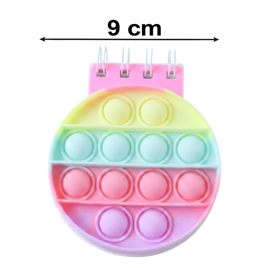 Mini Pop It Diary Fidget Notebook For Kids Rainbow Silicone Bubble (1 Pc)