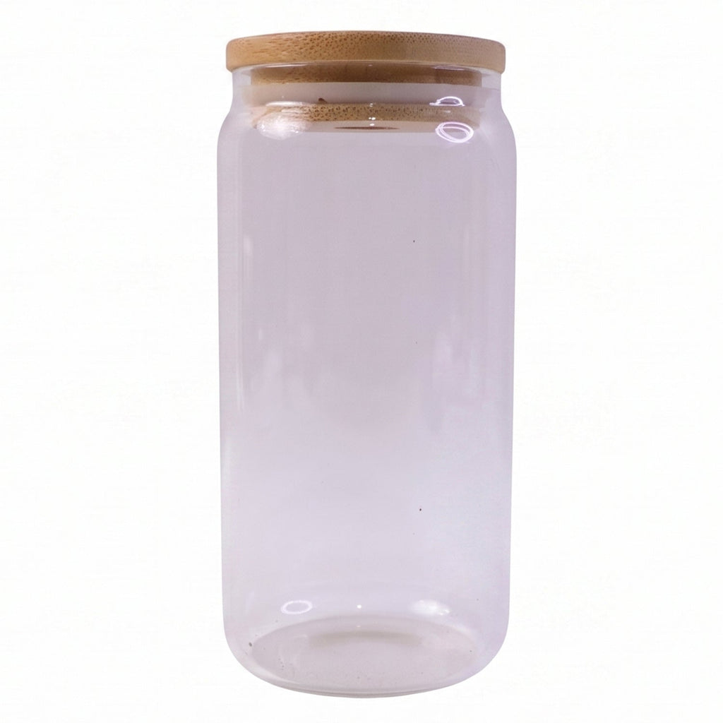 Airtight Glass Storage Jar With Bamboo Wooden Lid For Kitchen Canister (1 Pc)