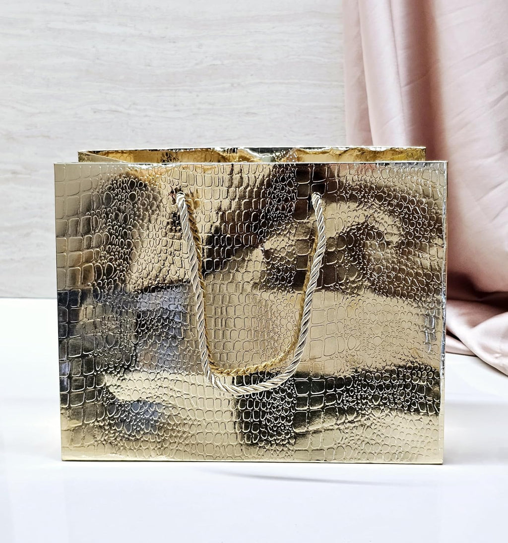 Big Size Shiny Paper Bag Gift Bags with Handle Gift Paper bag, gift For Gifting, marriage, Return Gifts, Birthday, Wedding, Party, Season's Greetings (Big, Golden) - Image 7