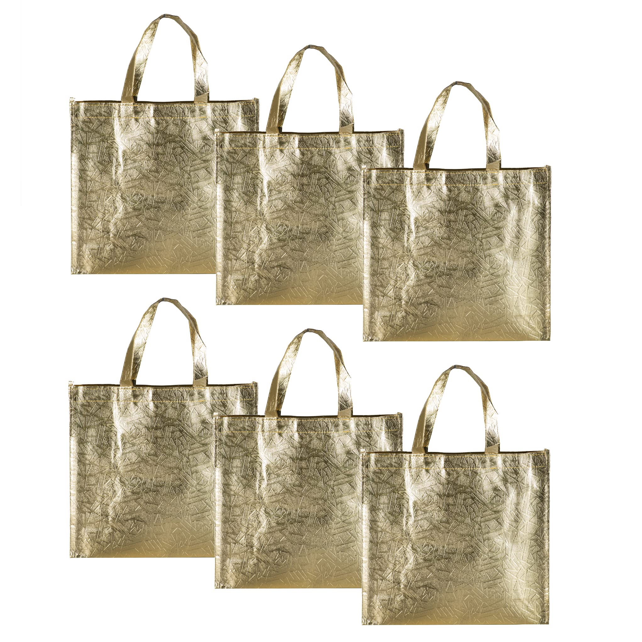 Small Size Non Woven Fabric Bag With Handle 28 x 25 cm Gift Paper bag, Carry Bags, gift bag, gift for Birthday, gift for Festivals, Season's Greetings and other Events(Gold)(Pack of 12) - Image 1