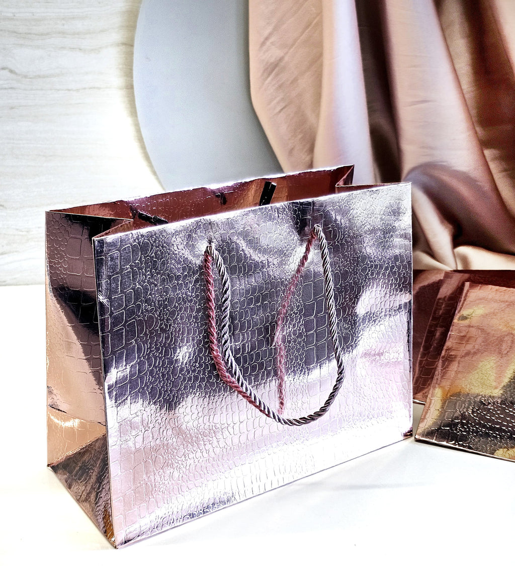 Small Size Shiny Paper Bag Gift Bags with Handle Gift Paper bag, gift For Gifting, marriage, Return Gifts, Birthday, Wedding, Party, Season's Greetings (Small, Pink) - Image 6