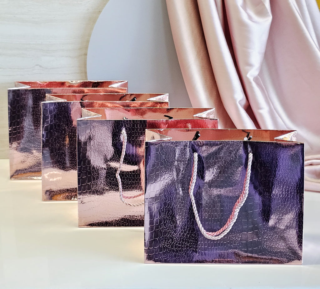 Small Size Shiny Paper Bag Gift Bags with Handle Gift Paper bag, gift For Gifting, marriage, Return Gifts, Birthday, Wedding, Party, Season's Greetings (Small, Pink) - Image 7