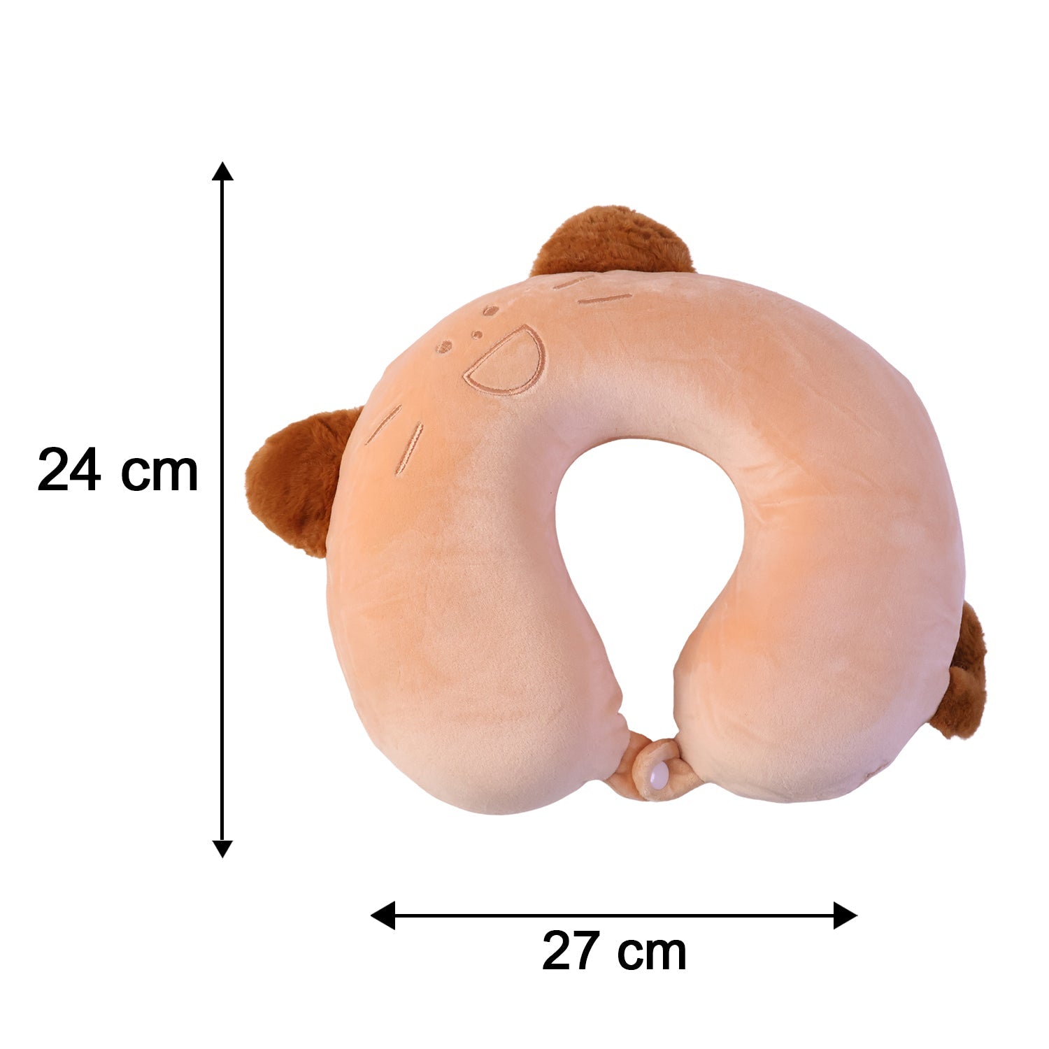 U-shaped Travel Neck Pillow Cute Cat Soft Plush Pillow With Ears (1 Pc)