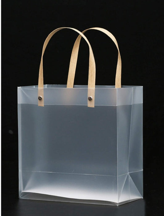 pack of 48pcs Big size (33 X 11 X 25 CM)Translucent Bags Goodie Bags With Handle Gift bag, hamper bag, Carry Bags, shopping gift bag, gift for Gifting, Presents, Return Gifts, Birthday, Party, Festivals (Big)