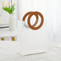 Big Size( 28 x 12 x 24 cm) Translucent  Bags with Round Handle Gift Paper Bag, Carry Bags, Gift Bag, Gift for Birthday, Valentine, Marriage, Festivals, Season's Greetings and Events (Big) (Brown) - Image 1