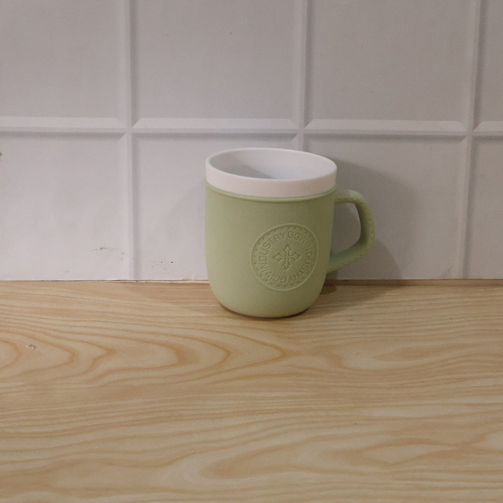 Plastic Coffee Mug With Handle Leather Texture Tea Cup For Home And Office (1 Pc)