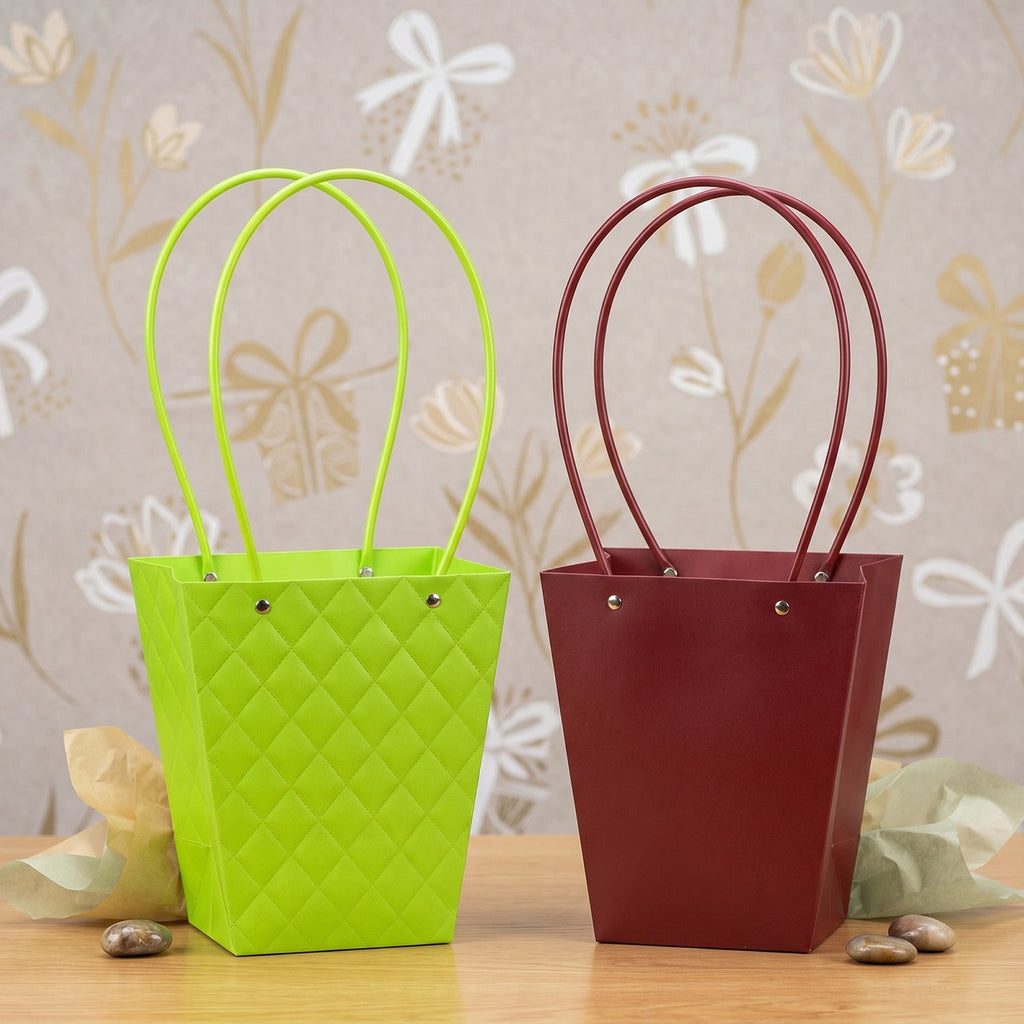 Stylish Foldable Flower Packaging Bag With Handle For Bouquet And Gifting (1 Pc)