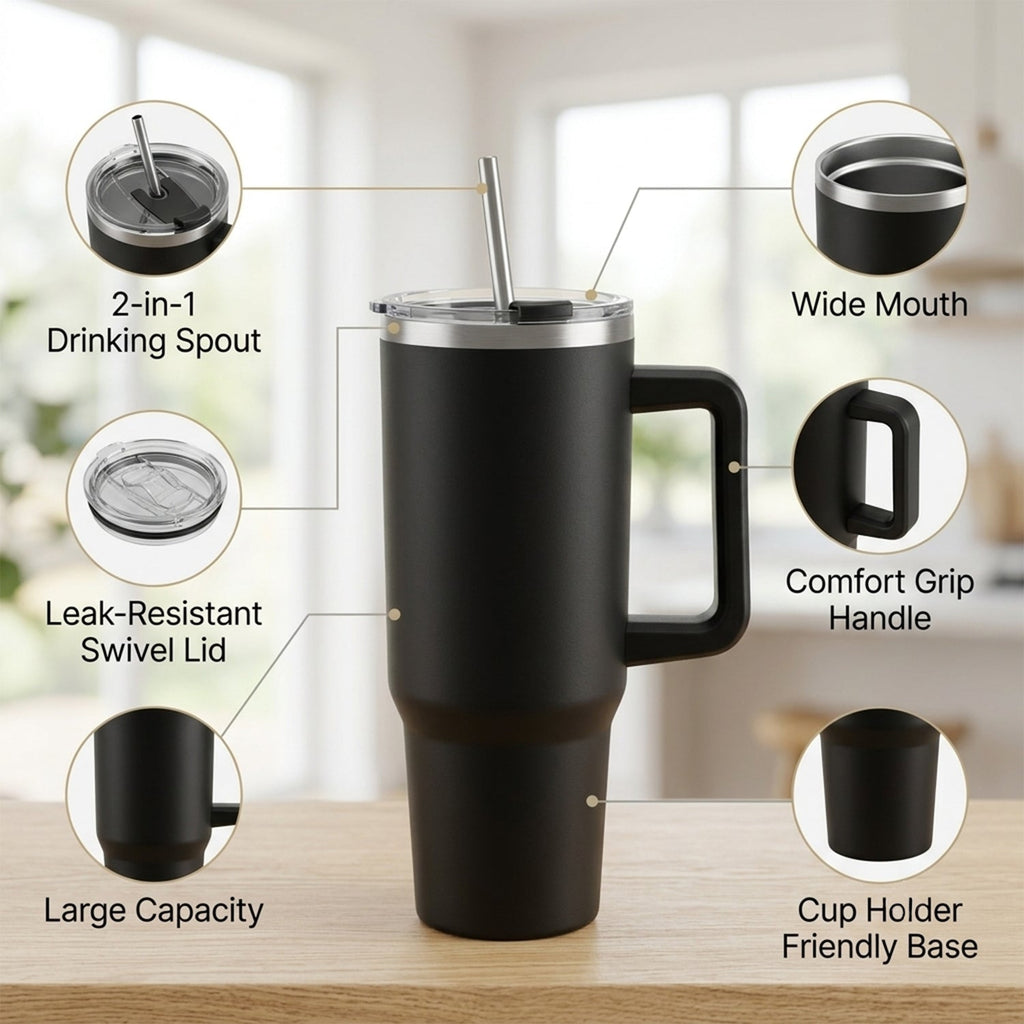 Insulated tumbler for gym, office and travel use