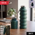 Silicone Foldable Collapsible Leak Proof Travel Sports Water Bottle 500ml (1 Pc)