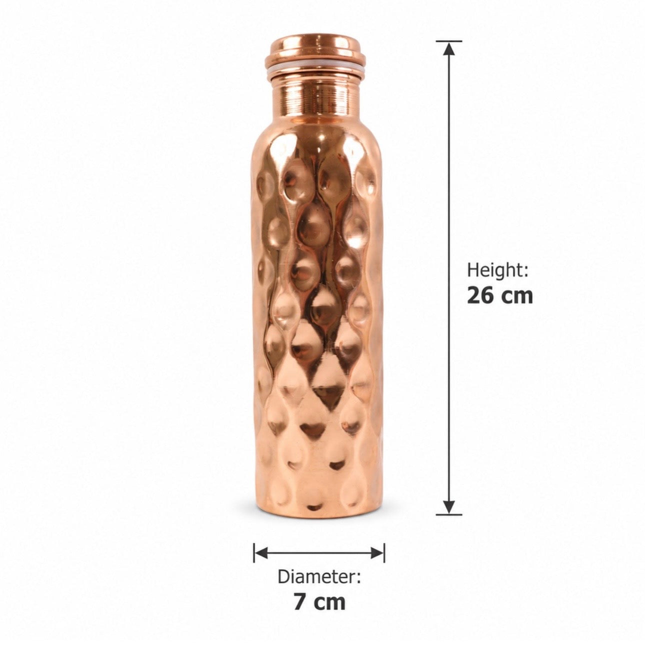 Diamond Cut Copper Water Bottle 2 Glasses With Gift Box (3 Pcs Set)