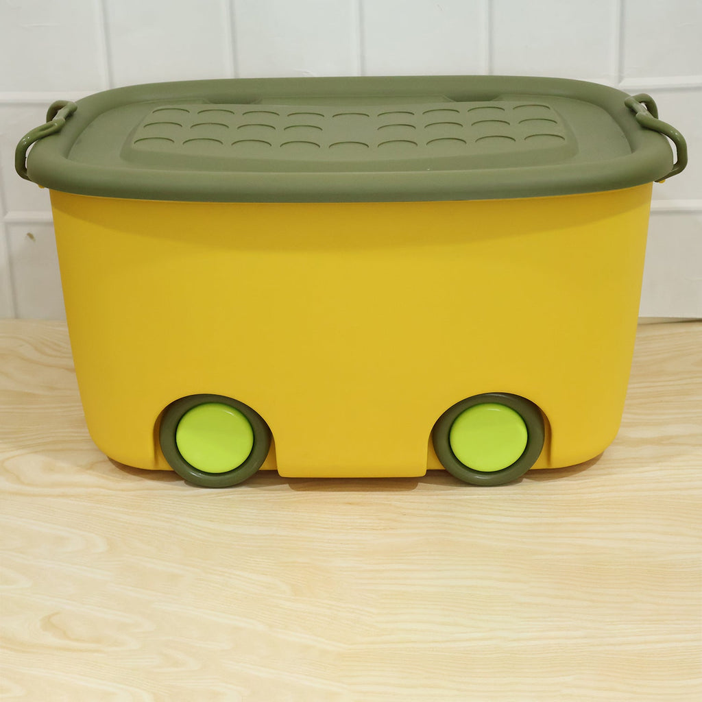 Rolling Storage Container Box With Wheels And Lid 25 Litre For Toys (1 Pc)