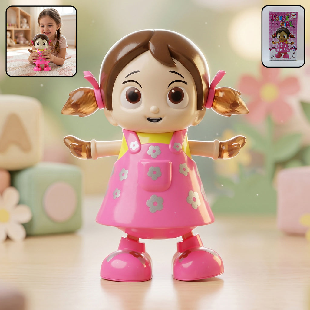 Dancing Girl Musical Light Toy With Rotating Movement Music For Kids (1 Pc)