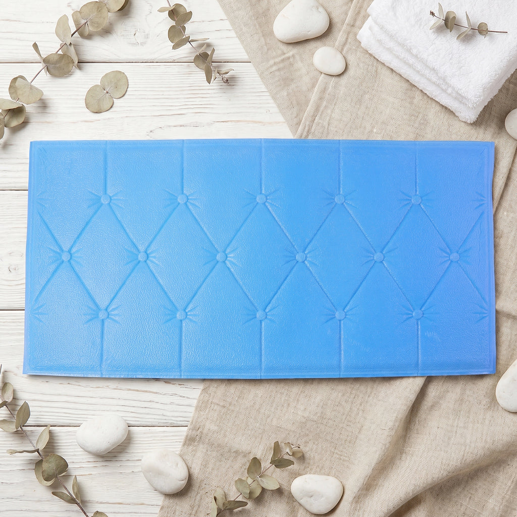 Self Adhesive 3d Foam Wall Panel Cushion Wallpaper (1 Pc Blue 69x35 Cm)