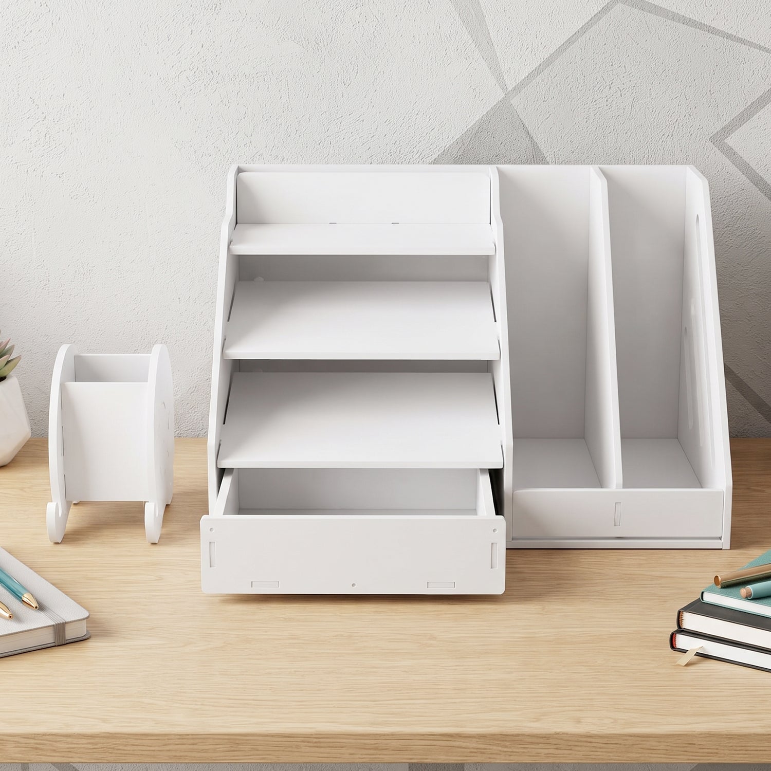 Multifunctional Desk Organizer Storage Cabinet With Drawer File Rack (1 Set)