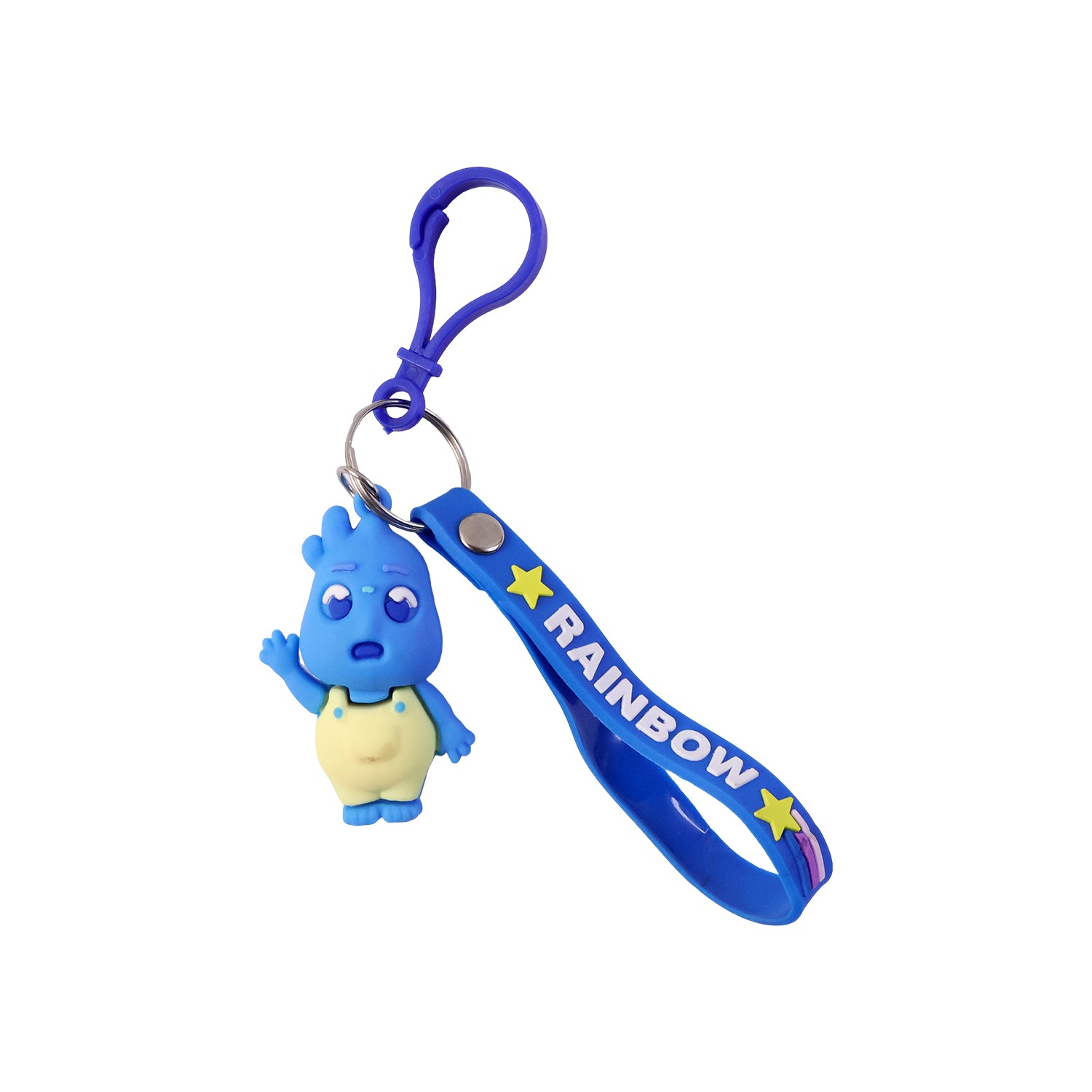 Cute Cartoon Character Keychain With Silicone Strap  Carabiner Clip  1 Pc