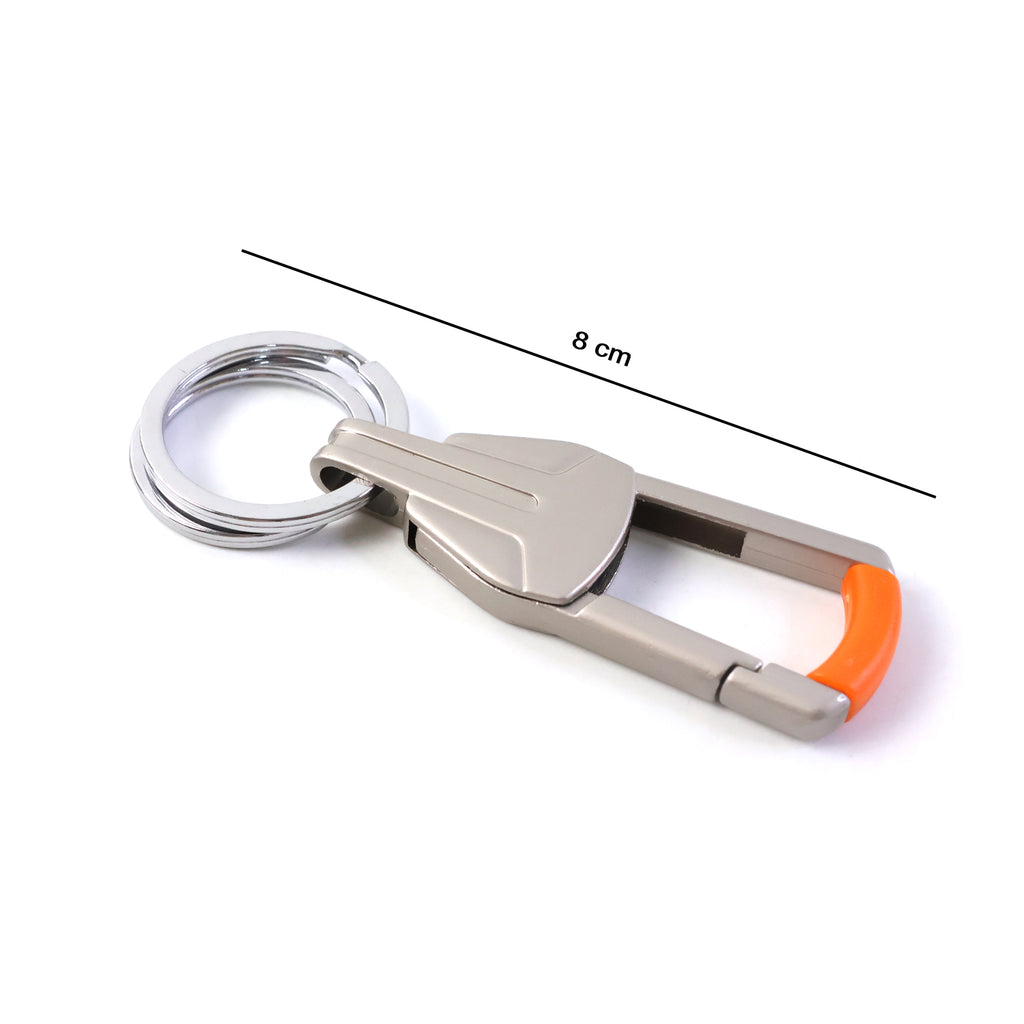 Premium Stylish Metal Key Holder With Safety Lock Clip Keychain (1 Pc)