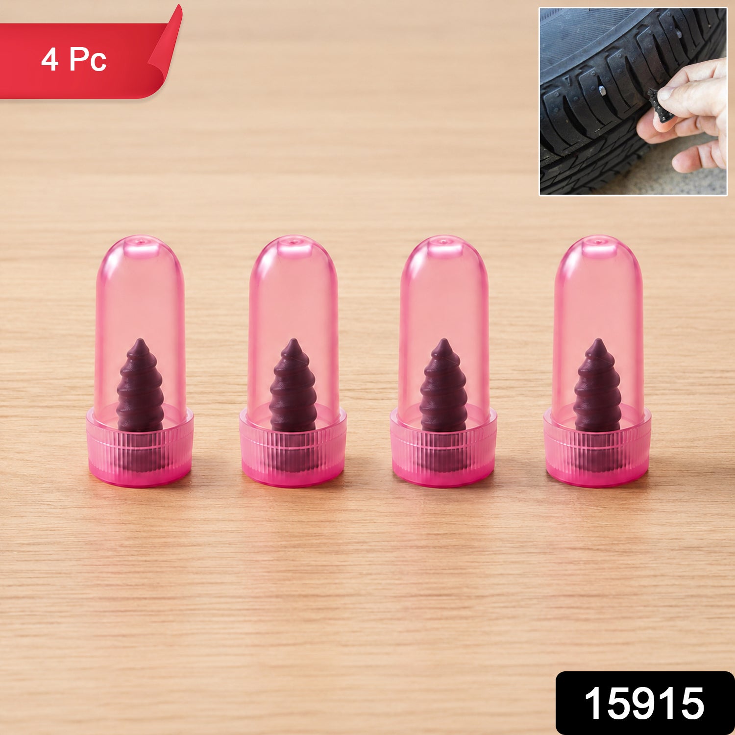 Car  Biketire Puncture Repair Nail Screw (4 Pc Pink)