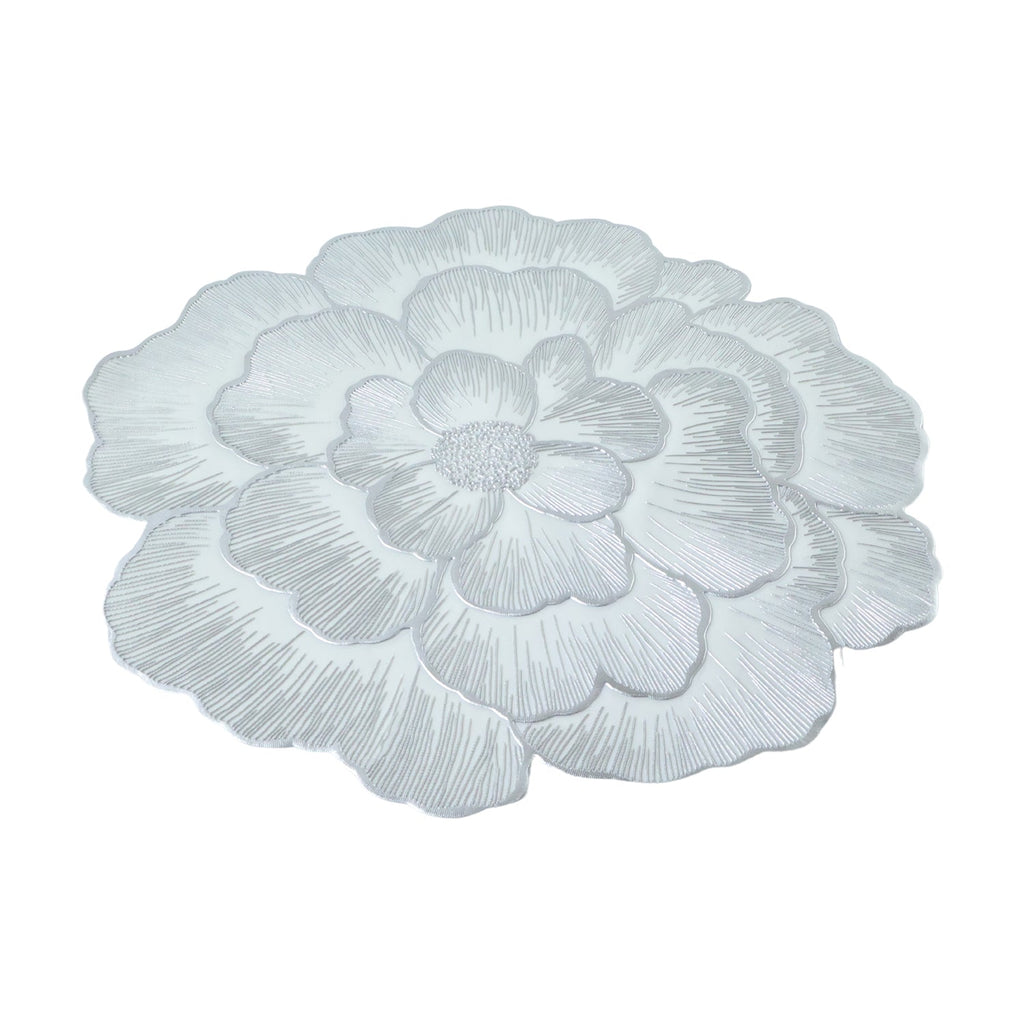 Flower shaped round table mat