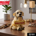 Cute Welcome Dog Statue Decorative Showpiece Resin Figurine For Home Decor (1 Pc)