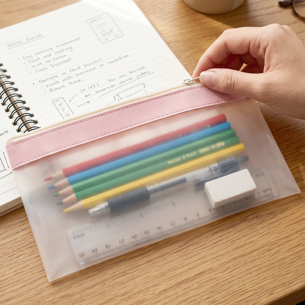 Transparent Multipurpose Zipper Pouch Bag (1 Pc)