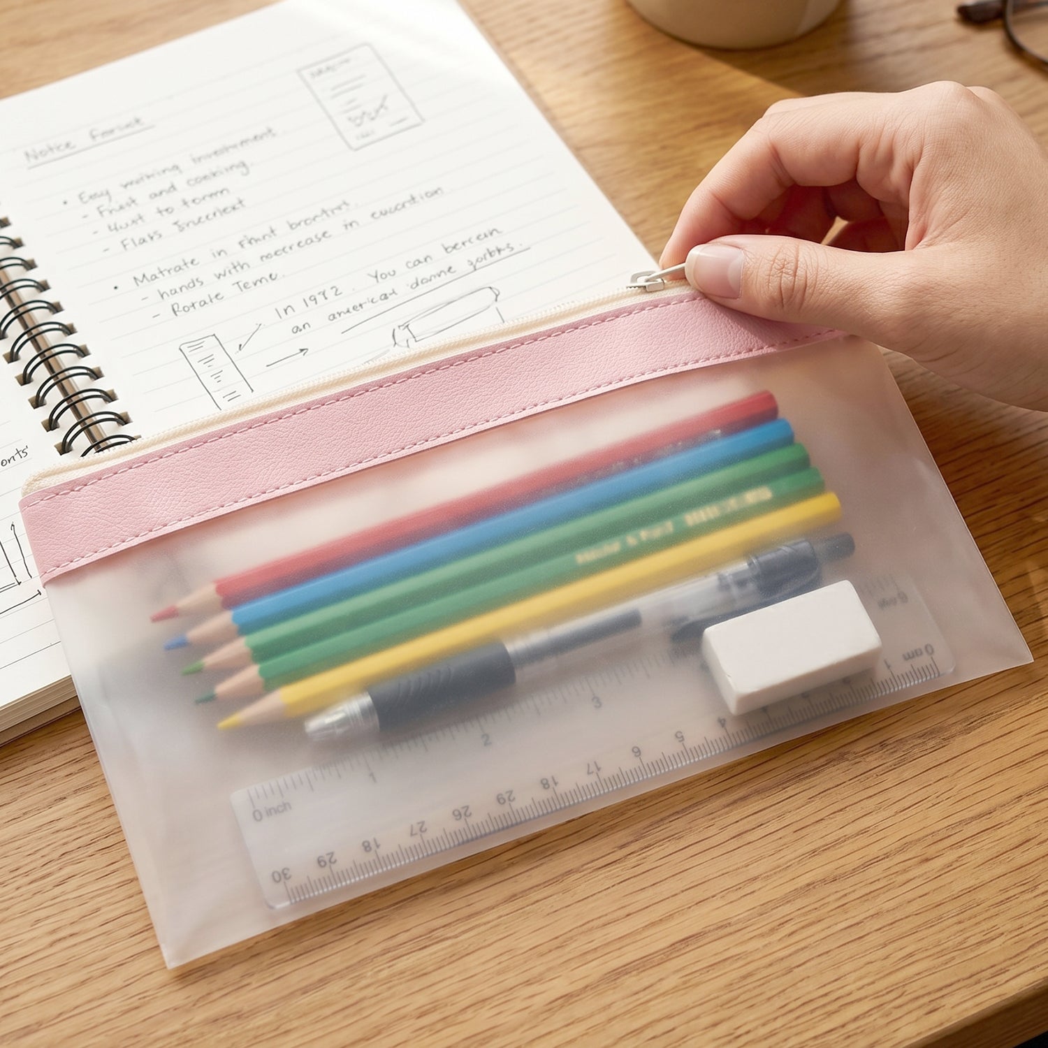 Transparent Multipurpose Zipper Pouch Bag (1 Pc)