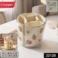 5 Compartment Rotating Pen Holder 360 Desk Organizer For Office Home (1 Pc)