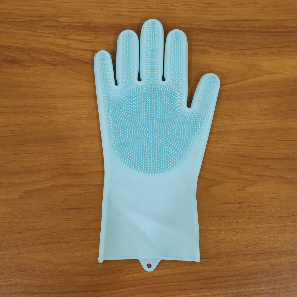 Multipurpose Silicone Dishwashing Cleaning Glove With Scrubber Brush (1 Pc)